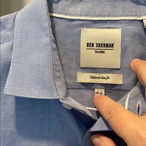 Men’s tailored slim fit blue shirt